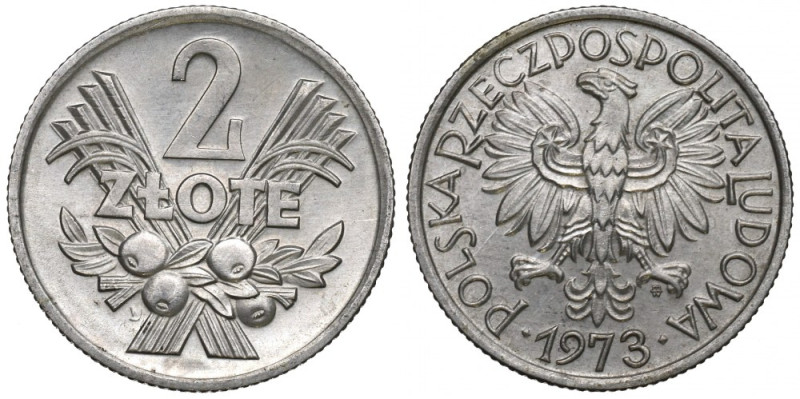 PRL, 2 złote 1973, Jagody Menniczy egzemplarz. 
Grade: UNC 

Polen, Poland