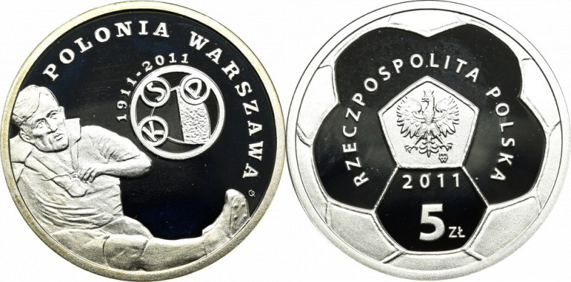 III RP, 5 złotych 2011 Polonia Warszawa Menniczy egzemplarz. Drobny nalot. 
Gra...