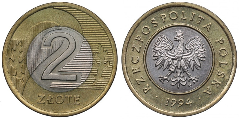 III RP, 2 złote 1994 Wyśmienity egzemplarz. 
Grade: UNC 

Polen, Poland