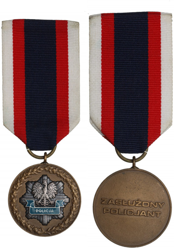 III RP, Brązowy medal Zasłużony Policjant Stan zachowania przedmiotu bardzo dobr...