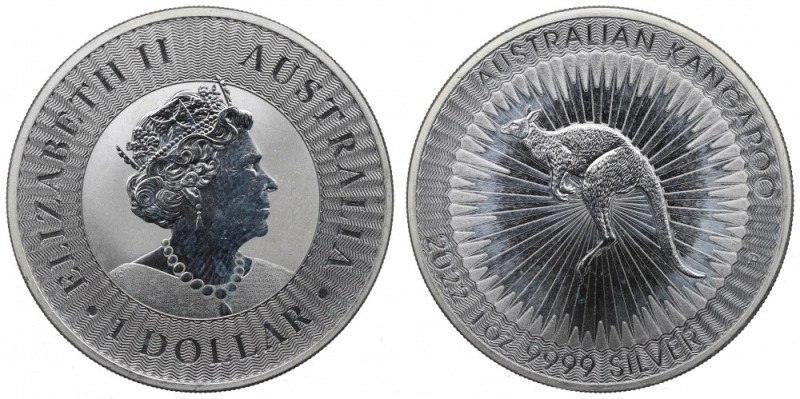 Australia, 1 dolar 2022 - uncja czystego srebra Uncja srebra w postaci monety.&n...