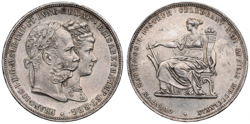 Austria, Franz Joseph I, 2 gulden 1879 - silver wedding Piękny egzemplarz. Lekki...