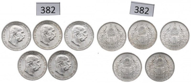 Austria-Hungary, lot of 1 corona 1916 Piękne egzemplarze. 

Grade: AU/1, 1 
...