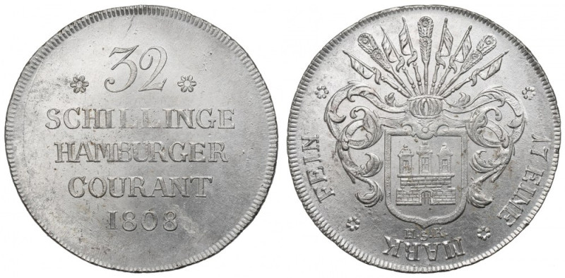 Germany, 32 Schillings 1808 Hamburg Piękny i ciekawy typologicznie egzemplarz Ha...