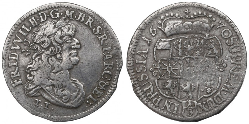 Germany, Preussen, Friedrich Wilhelm, 1/3 thaler 1670 Ładnie zachowany egzemplar...