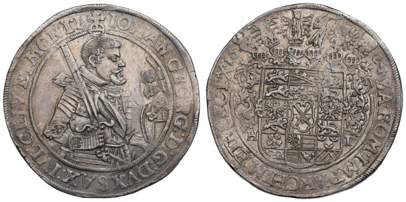 Germany, Saxony, Johann Georg, 1 thaler 1624 Bardzo ładny egzemplarz saksońskieg...