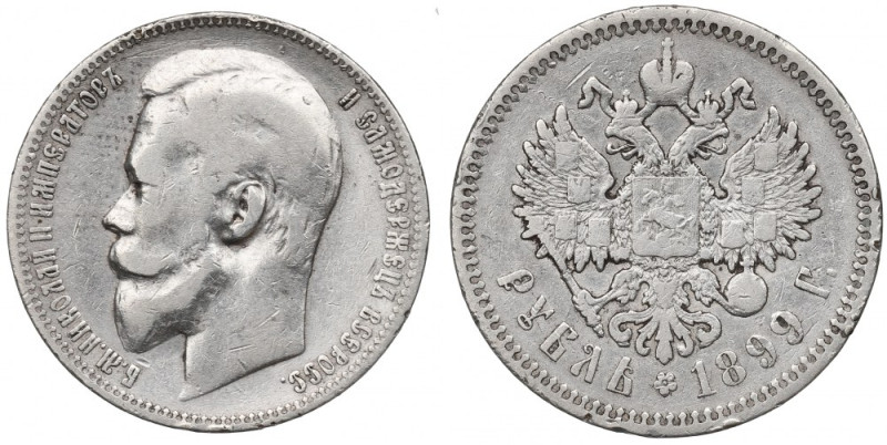 Russia, Nicholas II, Rouble 1899 Obiegowy egzemplarz z czytelną większością deta...