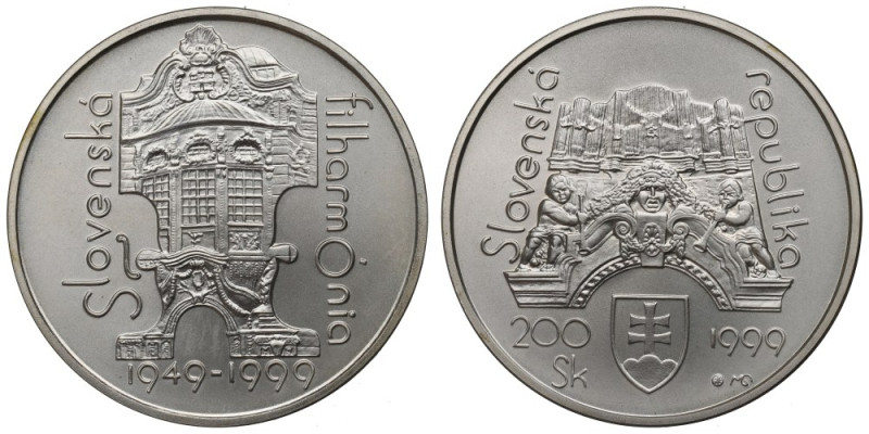 Slovakia, 200 koruna 1999 Piękny, menniczy egzemplarz. Srebro .750, waga 20 g.
...