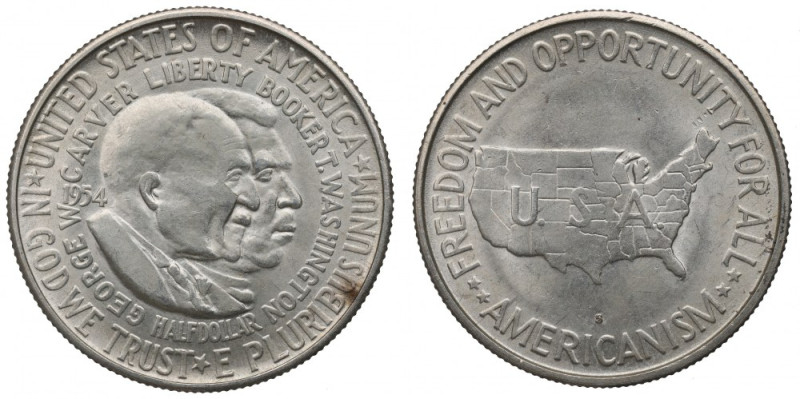 USA, 1/2 dollar 1954 Piękny egzemplarz. Pojedyncze skazy tła. Srebro, waga 21,50...