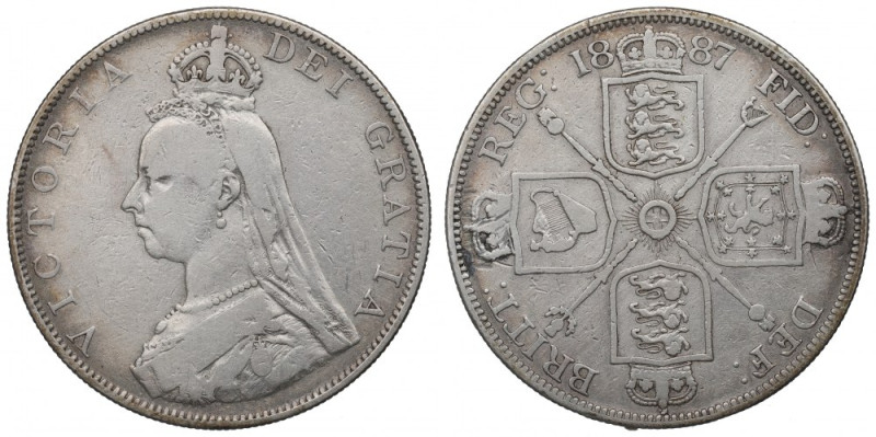 England, 2 Florin 1887 Obiegowy egzemplarz. Srebro, średnica 36 mm, waga 22,19 g...