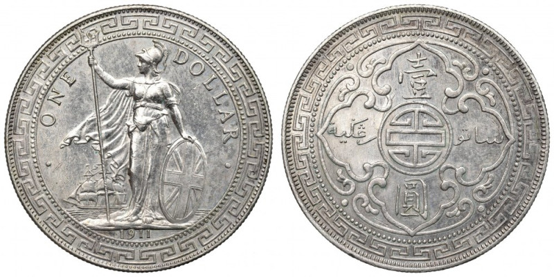 United Kingdom, 1 dollar 1911 (British Trade Dollar) Bardzo ładnie zachowany egz...