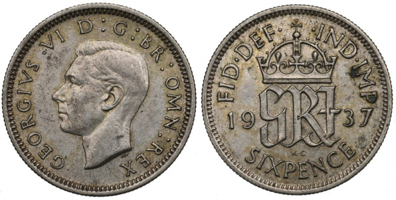 Great Britain, 6 pence 1937 Ładnie zachowany egzemplarz. 
Reference: Krause KM#...