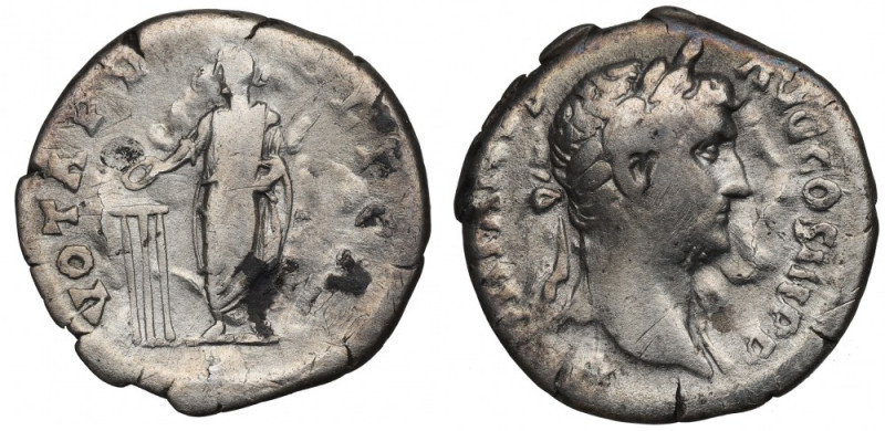 Roman Empire, Hadrian, Denarius Obiegowy, czytelny egzemplarz. Awers:&nbsp; głow...