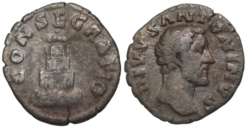 Roman Empire, Antoninus Pius, Denarius Obiegowy egzemplarz emisji pośmiertnej. A...