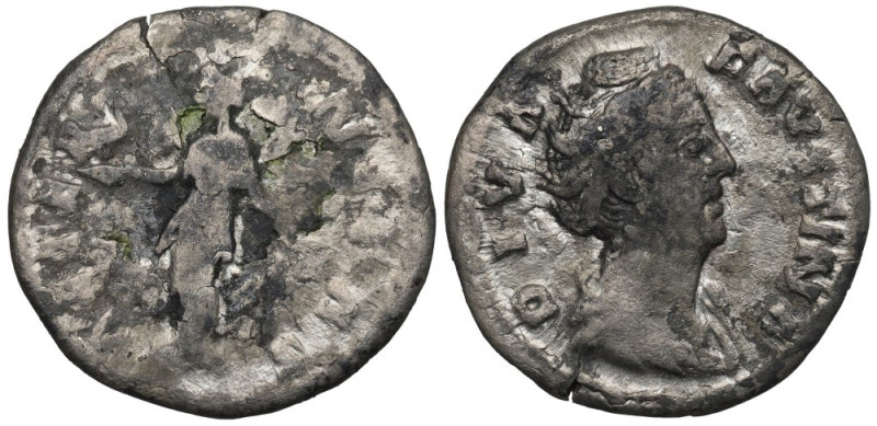 Roman Empire, Faustina Maior, Denarius Czytelny egzemplarz. Awers:&nbsp; Popiers...