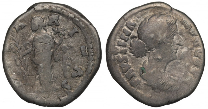 Roman Empire, Faustina Minor, Denarius Ładny egzemplarz. Awers: popiersie cesarz...