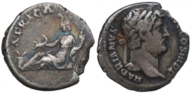 Roman Empire, Hadrian, Denarius Obiegowy, czytelny egzemplarz lubianej emisji. A...