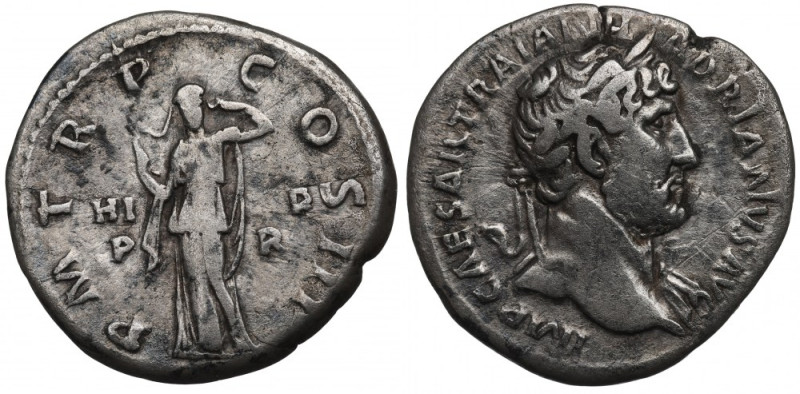 Roman Empire, Hadrian, Denarius Ładny egzemplarz lubianej i poszukiwanej emisji....