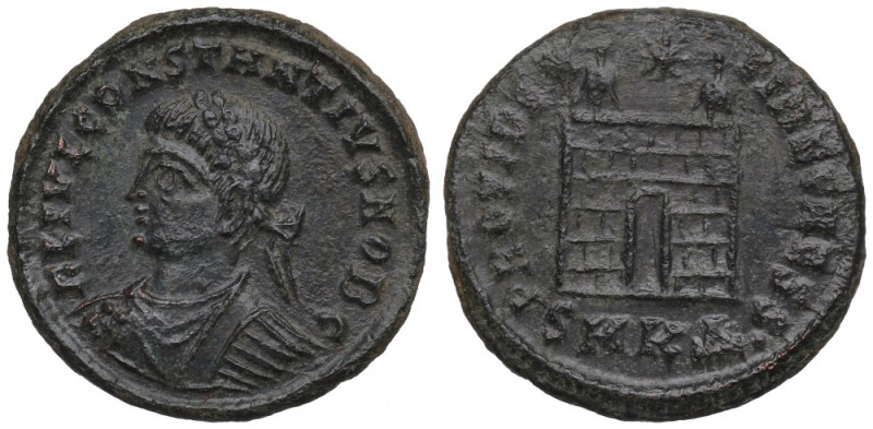 Roman Empire, Constantius II, Follis Cyzicus Obiegowy egzemplarz. Awers: popiers...