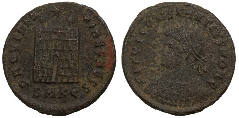 Roman Empire, Constantius II, Follis Cyzicus Obiegowy egzemplarz. Awers: popiers...