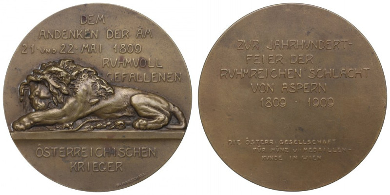 Austria, Medal for 100 years of battle of Essling Pięknie zachowany, ciekawy med...