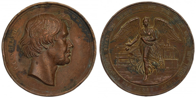 Niemcy, Medal 1846 - Beuth Ładny egzemplarz. Obicia, lekkie przetarcia. Brąz, śr...