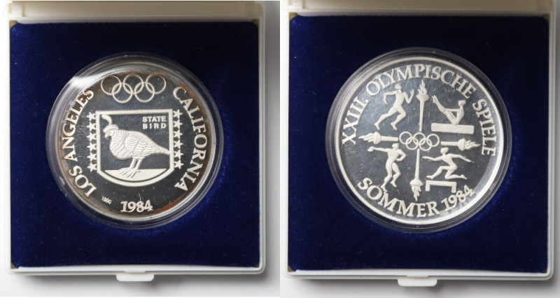Niemcy, Medal XXIII Igrzyska Olimpijskie 1984 - srebro Piękny egzemplarz. Srebro...