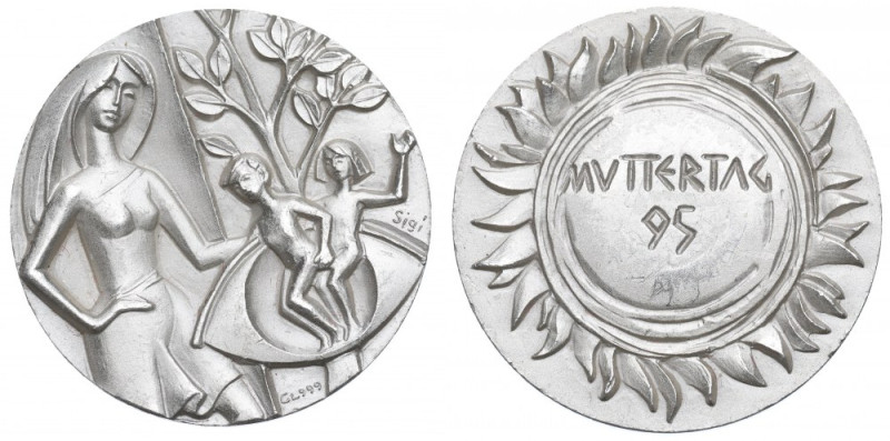Niemcy, Medal Dzień Matki 1995 - srebro Srebro .999, średnica 33 mm, waga 20,76 ...