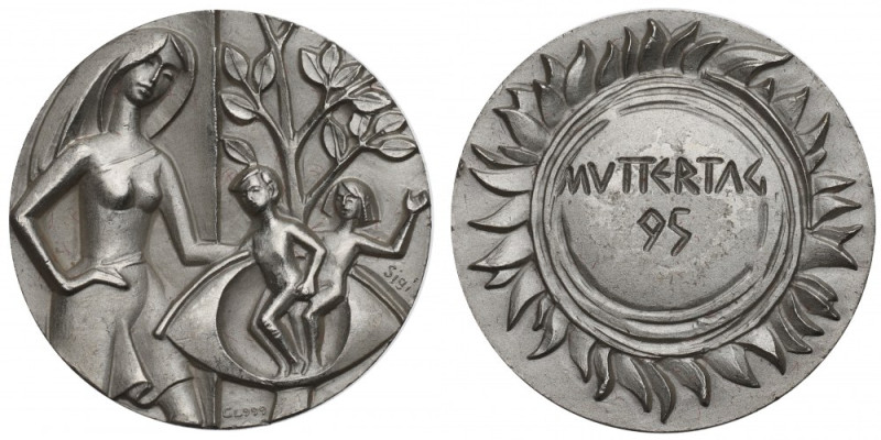 Niemcy, Medal Dzień Matki 1995 - srebro Srebro .999, średnica 33 mm, waga 20,75 ...