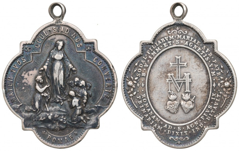 Watykan, Pius IX, Medal Ciekawy medalik religijny z XIX wieku. Srebro(?), wymiar...