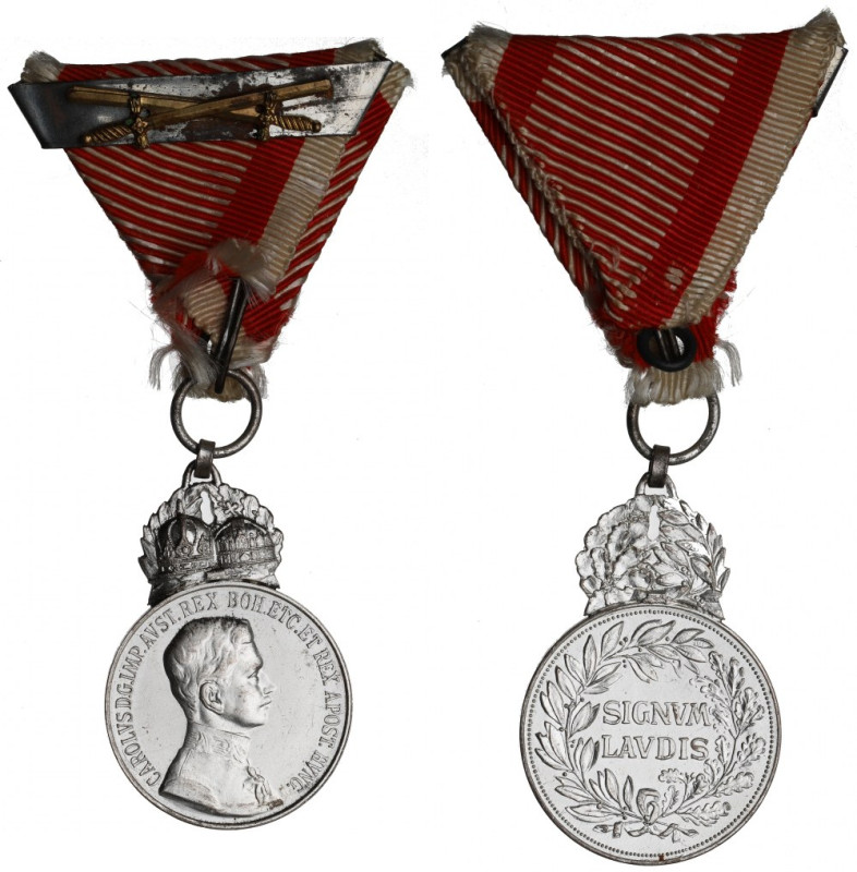 Austro-Hungary, Carol, Signum Laudis medal Piękny egzemplarz. Rzadsza odmiana. W...