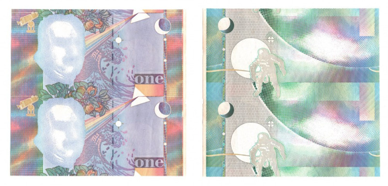 TestNote - Zestaw dwóch nierozciętych banknotów Banknoty testowy w emisyjnej kon...