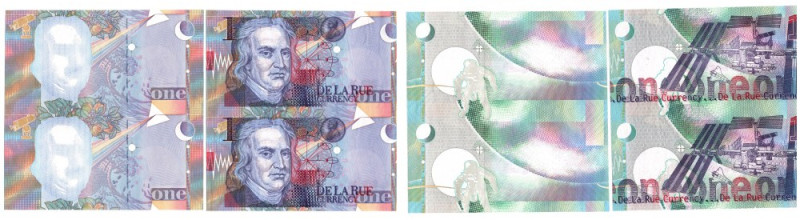 Thomas De La Rue, TestNote - Zestaw dwóch nierozciętych arkuszy banknotów Zestaw...