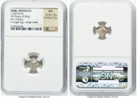 GAUL. Massalia. Ca. 220-90 BC. AR diobol (11mm, 0.89 gm, 5h). NGC AU 4/5 - 5/5. Head of Athena right, wearing pendent earring and triple crested Corin...