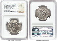 THRACIAN KINGDOM. Lysimachus (305-281 BC). AR tetradrachm (29mm, 16.38 gm, 5h). NGC XF 5/5 - 3/5. Pergamum, ca. 287/6-282 BC. Diademed head of deified...
