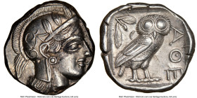 ATTICA. Athens. Ca. 440-404 BC. AR tetradrachm (25mm, 17.14 gm, 1h). NGC Choice XF 5/5 - 4/5. Mid-mass coinage issue. Head of Athena right, wearing ea...