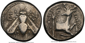 IONIA. Ephesus. Ca. 4th century BC. AR tetradrachm (23mm, 15.04 gm, 11h). NGC Fine 4/5 - 3/5. Ca. 380-370 BC. Zoilus, magistrate. E-Φ, bee with straig...