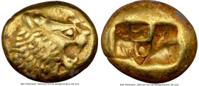 LYDIAN KINGDOM. Alyattes or Walwet (ca. 610-546 BC). EL third-stater or trite (8mm, 4.71 gm). NGC Choice VF 5/5 - 4/5, scuff. Lydo-Milesian standard, ...