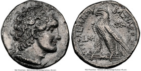 PTOLEMAIC EGYPT. Ptolemy VIII Euergetes II (Physcon) (170-116 BC). AR stater or tetradrachm (26mm, 12h). NGC Choice VF, edge chip, light smoothing, ma...