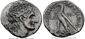 PTOLEMAIC EGYPT. Cleopatra III and Ptolemy IX Soter II (116/5-107 BC). AR stater or tetradrachm (29mm, 11h). NGC XF, edge chips. Alexandria, dated Reg...