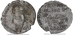 PARTHIAN KINGDOM. Osroes II (ca. AD 190-208). AR drachm (19mm, 1h). NGC AU. Ecbatana. Diademed, draped bust of Osroes II left, with long pointed beard...