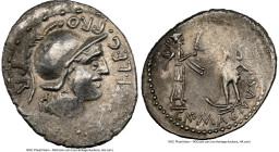 Cnaeus Pompeius Junior (46-45 BC). AR denarius (21mm, 3.87 gm, 5h). NGC AU 2/5 - 4/5. Uncertain mint in Spain (Corduba), summer 46 BC-spring 45 BC. M•...