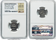 Marc Antony (43-30 BC). AR denarius (18mm, 3.68 gm, 5h). NGC Fine 4/5 - 2/5, bankers marks. Legionary issue, mint traveling with Antony in Greece (Aeg...