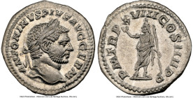 Caracalla, as Augustus (AD 198-217). AR denarius (19mm, 3.23 gm, 7h). NGC Choice AU 5/5 - 4/5. Rome, AD 214. ANTONINVS PIVS AVG GERM, laureate head of...