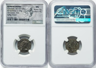 Constans, as Caesar (AD 337-350). AE3 or BI nummus (17mm, 2.59 gm, 11h). NGC MS 5/5 - 4/5. Trier, 2nd officina, AD 333-334. FL IVL CONSTANS NOB CAES, ...