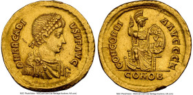 Arcadius, Eastern Roman Empire (AD 383-408). AV solidus (21mm, 4.36 gm, 7h). NGC Choice XF 5/5 - 3/5, edge scuff. Constantinople, 7th officina, AD 383...