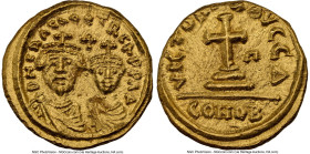 Heraclius and Heraclius Constantine (AD 613-641). AV solidus (16mm, 4.38 gm, 7h). NGC MS 4/5 - 3/5, marks. Carthage, 4th Indictional Year, 2nd cycle (...