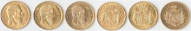 Leopold II 3-Piece Lot of Uncertified Assorted gold 20 Francs, 1) 20 Francs 1867 - XF (Edge Bump). 21.4mm. 6.44gm 2) 20 Francs 1869 - XF. 21.3mm. 6.42...