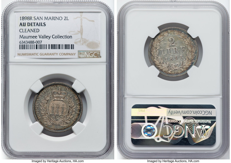 Republic 3-Piece Lot of Certified Assorted Issues NGC, 1) 2 Lire 1898-R - AU Det...