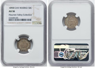 Pair of Certified Assorted Minors NGC, 1) San Marino: Republic 50 Centesimi 1898-R - AU58, Rome mint, KM3 2) Norway: Oscar II 50 Ore 1891 - AU55, Kong...